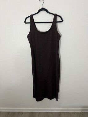 Vuori Halo Essential Tank Dress Size XXL Java Brown Dreamknit Stretch Midi